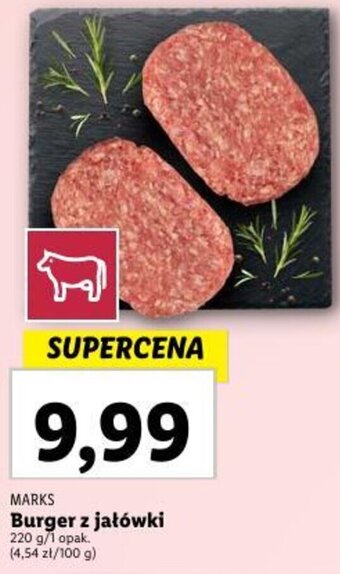 Lidl MARKS Burger z jałówki 220 g oferta
