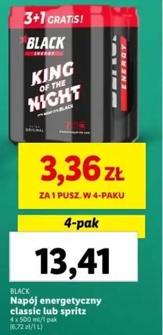 Lidl BlackNapój energetyczny classic lub spritz 4 x 500 ml oferta