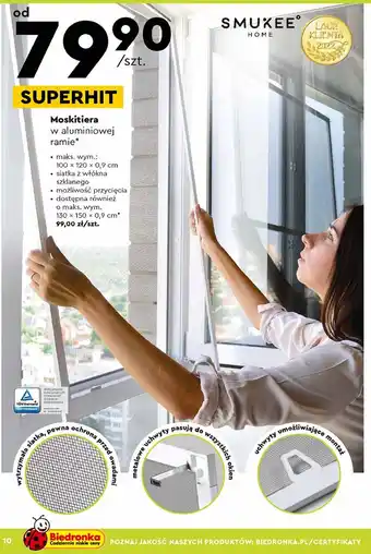 Biedronka Moskitiera z aluminiową ramą na okno 130 x 150 cm oferta