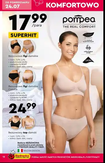 Biedronka Top bezszwowy rozm. l/xl oferta