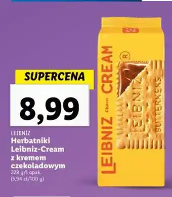 Lidl Herbatniki Leibniz-Cream z kremem czekoladowym 228 g oferta
