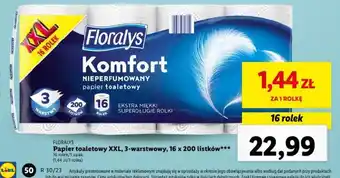 Lidl Papier toaletowy XXL, 3-warstwowy, 16 x 200 listków*** oferta