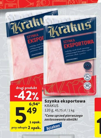 Intermarche Szynka eksportowa 120 g oferta
