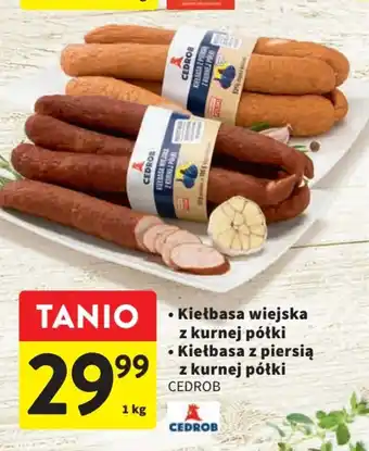 Intermarche Kiełbasa wiejska z kurnej półki/kiełbasa z piersią z kurnej półki 1 kg oferta
