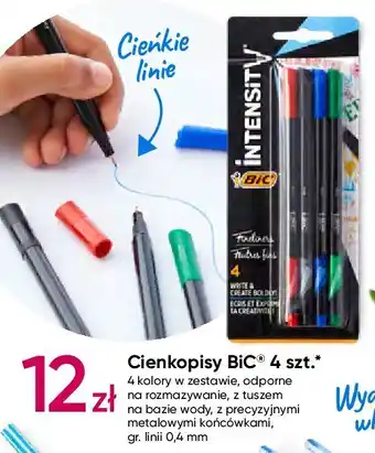 Pepco Cienkopisy czarny + niebieski + czerwony + zielony oferta