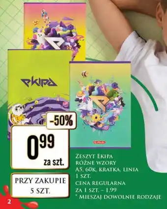 Dino ZESZYT EKIPA A5, 60K. KRATKA, LINIA 1 SZT. oferta