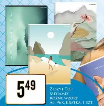 Dino ZESZYT TOP MEGAMIX RÓŻNE WZORY A5, 96K, KRATKA, 1 SZT. oferta