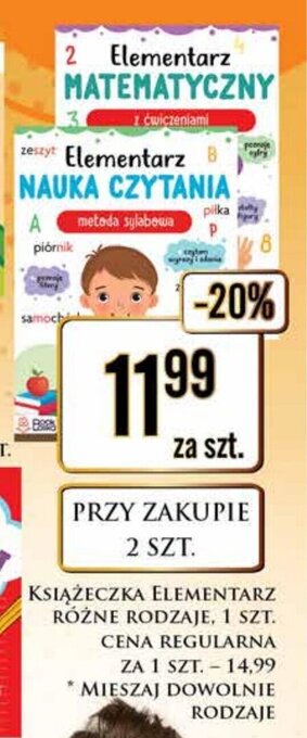 Dino KSIĄŻECZKA ELEMENTARZ RÓŻNE RODZAJE, 1 SZT. oferta
