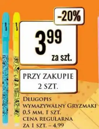 Dino DŁUGOPIS WYMAZYWALNY GRYZMAKI 0,5 MM, 1 SZT. oferta