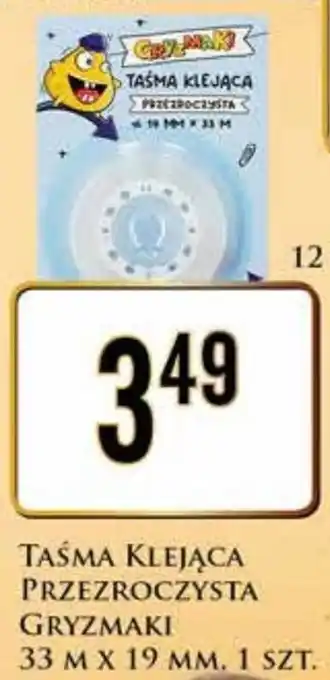 Dino TAŚMA KLEJĄCA PRZEZROCZYSTA GRYZMAKI 33 M X 19 MM. 1 SZT. oferta