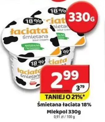 Delfin Mlekpol Śmietana łaciata 18% 330g oferta