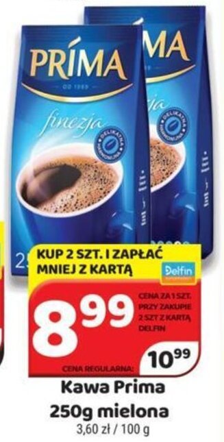 Delfin Kawa Prima 250g mielona oferta