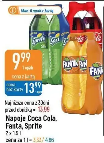 E.Leclerc Napoje Coca Cola, Fanta, Sprite 2x1,5l oferta