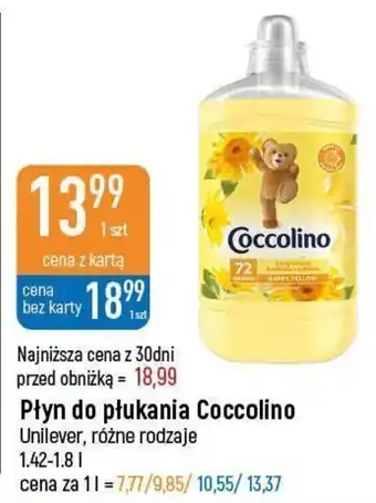 E.Leclerc Płyn do płukania Coccolino Unilever, 1,42-1,8l oferta