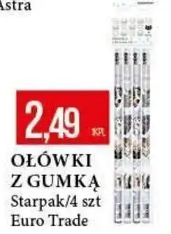 OŁÓWKI Z GUMKĄ Starpak/4 szt Euro Trade