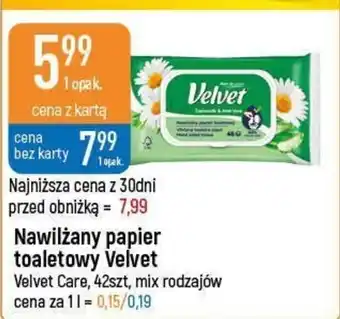 E.Leclerc Nawilżany papier toaletowy Velvet 42szt. oferta