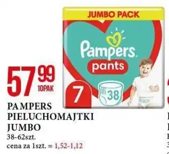 E.Leclerc PAMPERS PIELUCHOMAJTKI JUMBO 38-62szt. oferta
