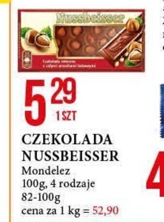 E.Leclerc CZEKOLADA NUSSBEISSER Mondelez 100g oferta