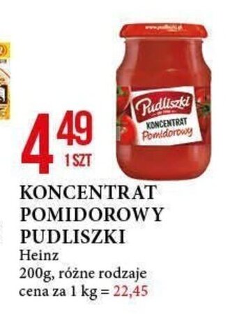 E.Leclerc KONCENTRAT POMIDOROWY PUDLISZKI Heinz 200g oferta