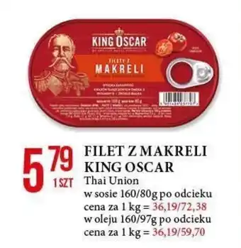 E.Leclerc FILET Z MAKRELI KING OSCAR 160/80g oferta