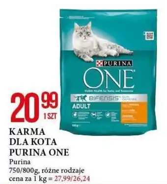 E.Leclerc KARMA DLA KOTA PURINA ONE 750-800g oferta
