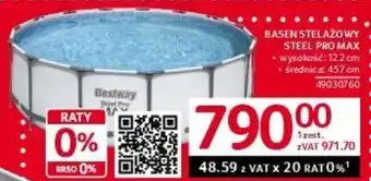 Selgros BASEN STELAŻOWY STEEL PRO MAX wysokość: 122 cm średnica: 457 cm oferta