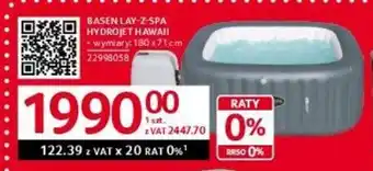 Selgros BASEN LAY-Z-SPA HYDROJET HAWAII wymiary:180x71cm oferta