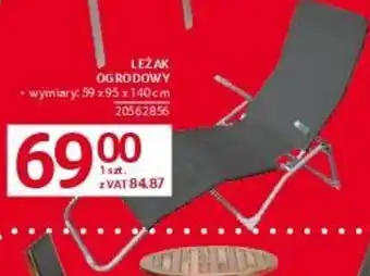 Selgros LEŻAK OGRODOWY wymiary: 59x95x140cm oferta
