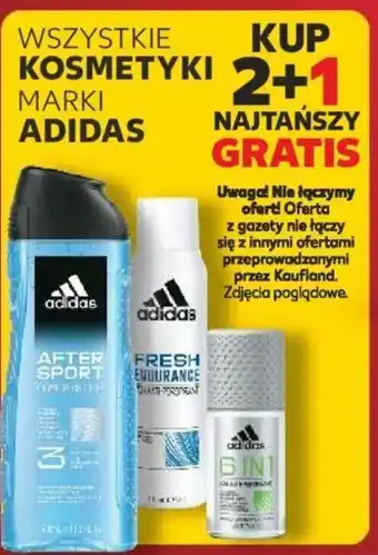 Kaufland WSZYSTKIE KOSMETYKI MARKI ADIDAS KUP 2+1 NAJTAŃSZY GRATIS oferta
