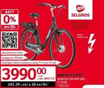 Selgros WHEELER ROWER ELEKTRYCZNY E-TOUR oferta