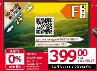 Selgros MANTA TELEWIZOR 24" LED 24LHN122T oferta