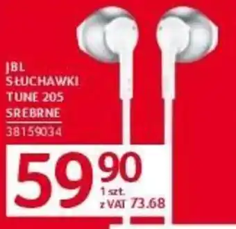 Selgros JBL SŁUCHAWKI TUNE 205 SREBRNE oferta
