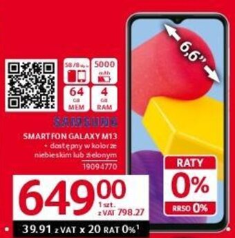 Selgros SAMSUNG SMARTFON GALAXY M13 oferta