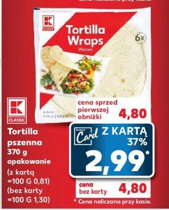 Kaufland Tortilla pszenna 370 g opakowanie oferta
