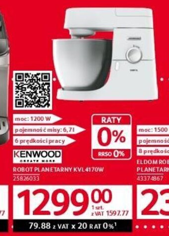 Selgros KENWOOD ROBOT PLANETARNY KVL4170W oferta