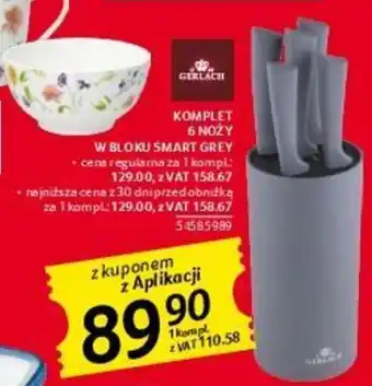 Selgros KOMPLET 6 NOŻY W BLOKU SMART GREY oferta