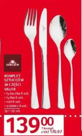 Selgros KOMPLET SZTUĆCÓW 24 CZĘŚCI VALOR oferta