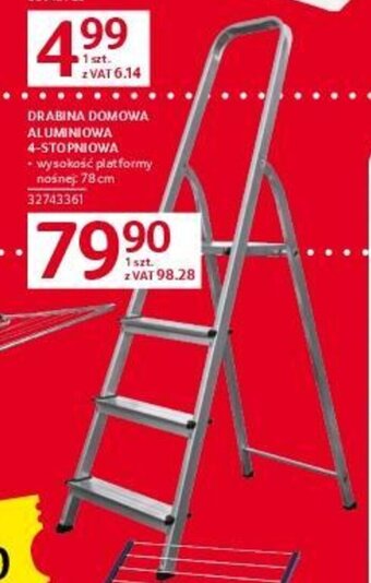 Selgros DRABINA DOMOWA ALUMINIOWA 4-STOPNIOWA oferta