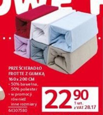 Selgros PRZEŚCIERADŁO FROTTE Z GUMKĄ 160x200 CM oferta