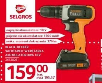 BLACK+DECKER WIERTARKO-WKRĘTARKA AKUMULATOROWA 18V
