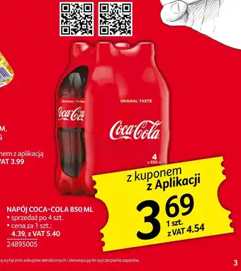 Selgros NAPÓJ COCA-COLA 850 ML oferta