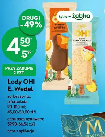 Żabka Lody OH! E. Wedel 90-100 ml oferta
