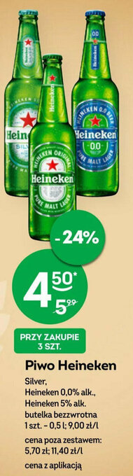 Żabka Piwo Heineken 0,5 l oferta