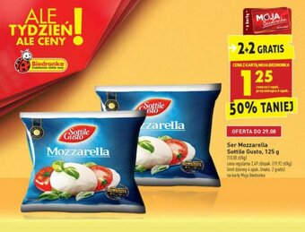 Biedronka Ser Mozzarella Sottile Gusto 125g oferta