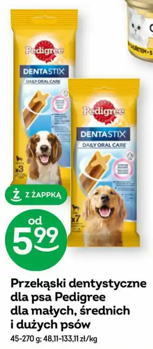 Żabka Przekąski dentystyczne dla psa Pedigree dla małych, średnich i dużych psów 45-270 g oferta