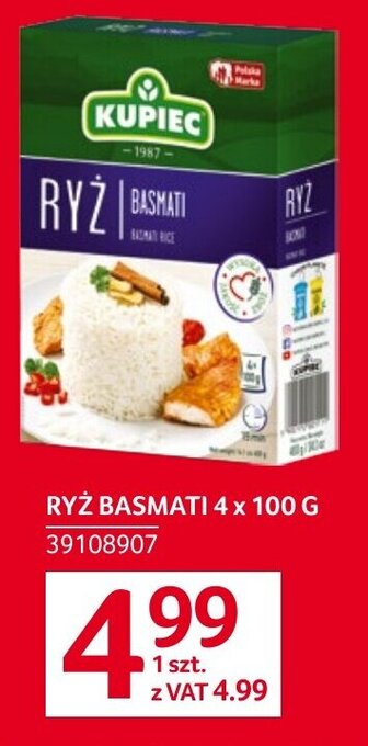 Selgros RYŻ BASMATI 4 x 100 G oferta