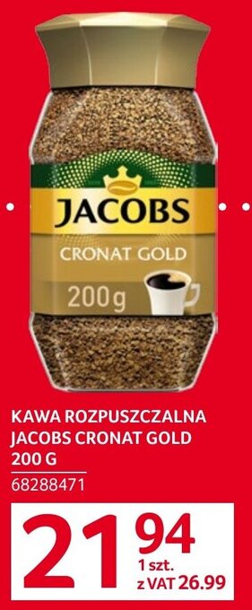 Selgros KAWA ROZPUSZCZALNA JACOBS CRONAT GOLD 200 G oferta