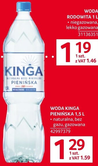 Selgros WODA KINGA PIENIŃSKA 1,5 L oferta