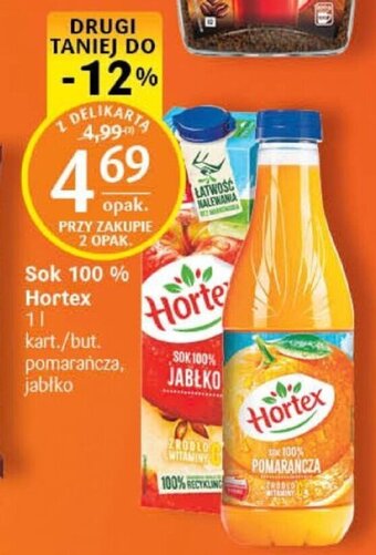 Delikatesy Centrum Sok 100 % Hortex 1l oferta