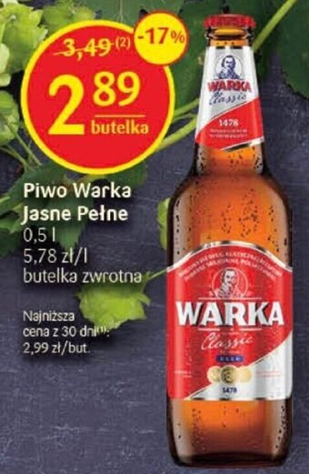 Delikatesy Centrum Piwo Warka Jasne Pełne 0,5l oferta